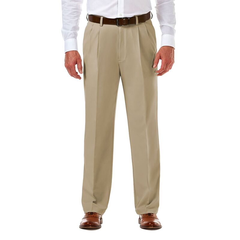 ハガー メンズ ボトムス カジュアルパンツ プリーツ Men's Haggar Cool 18 PRO Classic-Fit Wrinkle-Free Pleated Expandable Waist Pants Khaki カーキ|ReVida 店