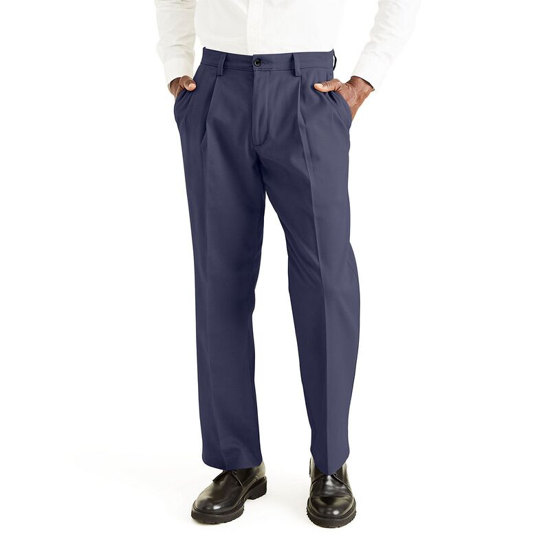ドッカーズ メンズ ボトムス カジュアルパンツ プリーツ Men's Dockerstretch Easy Khaki Classic-Fit Pleated Pants Dockers Navy ネイビー