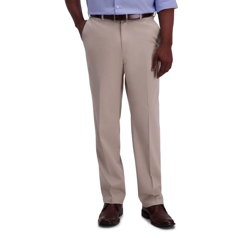 ハガー メンズ ボトムス カジュアルパンツ Men &rsquo; s Haggar Premium No-Iron Khaki Stretch Classic-Fit Flat-Front Expandable Waist Pantsand サンド｜ReVida 店