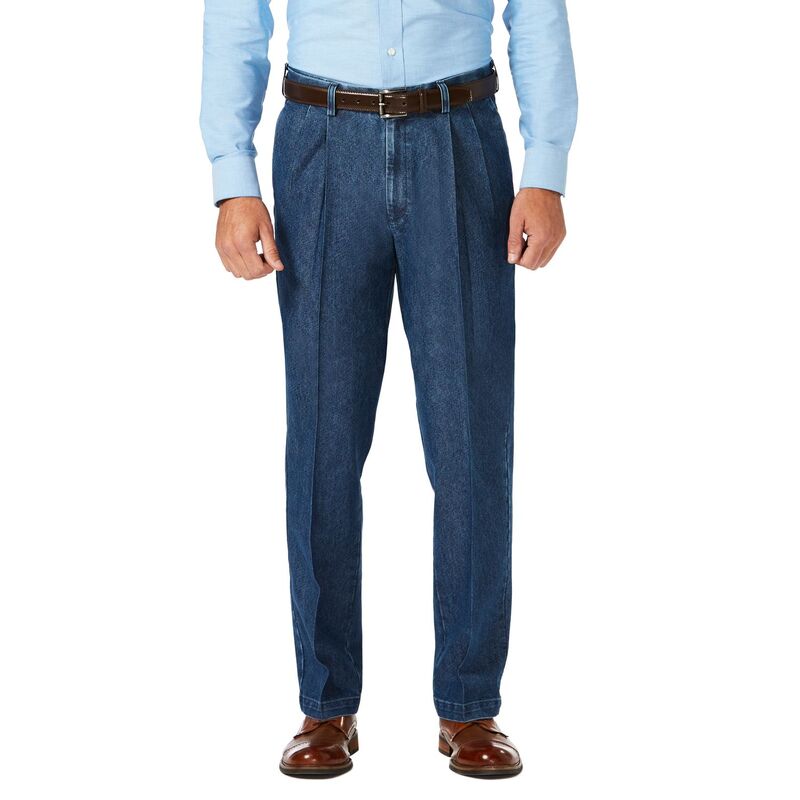 ハガー メンズ ボトムス カジュアルパンツ プリーツ ジーンズ Men's Haggar Classic-Fit Stretch Expandable-Waist Pleated Jeans Medium Wash