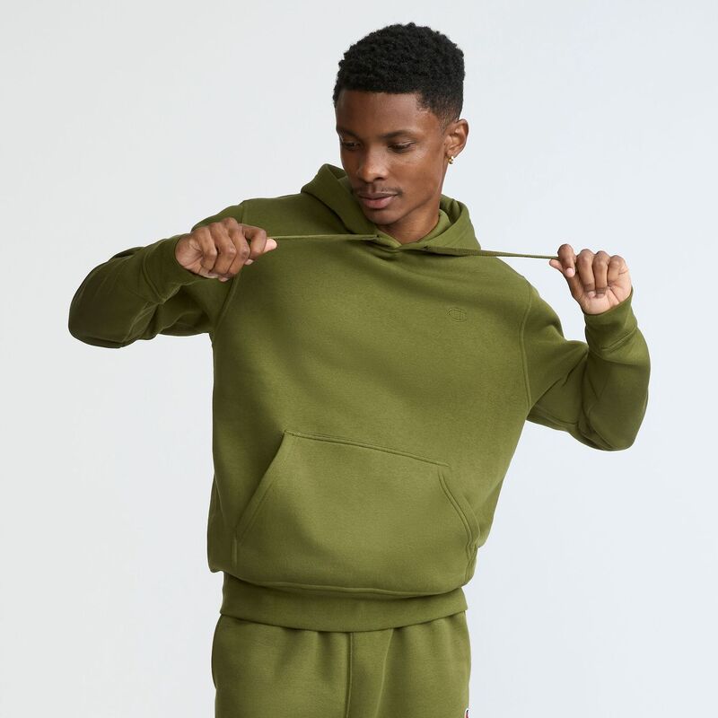 チャンピオン メンズ トップス Tシャツ フリース パーカー Men Champion Powerblend Fleece Hoodie Immersive Olive オリーブ