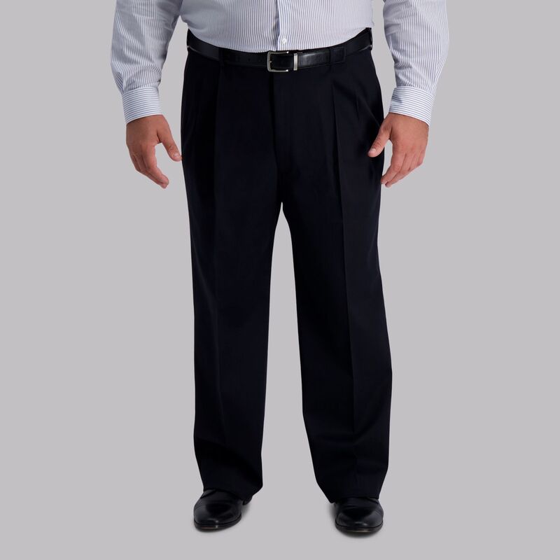 ハガー メンズ ボトムス カジュアルパンツ プリーツ トール Big & Tall Haggar Premium No-Iron Khaki Stretch Classic-Fit Pleated Expandable Waist Pants Black ブラック