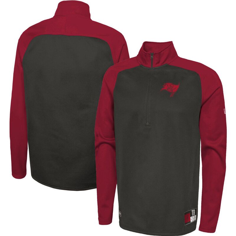 ニューエラ メンズ アウター ジャケット・ブルゾン Men's New Era Black Tampa Bay Buccaneers Combine Authentic O-Line Raglan Half-Zip Jacket Buc Black ブラック