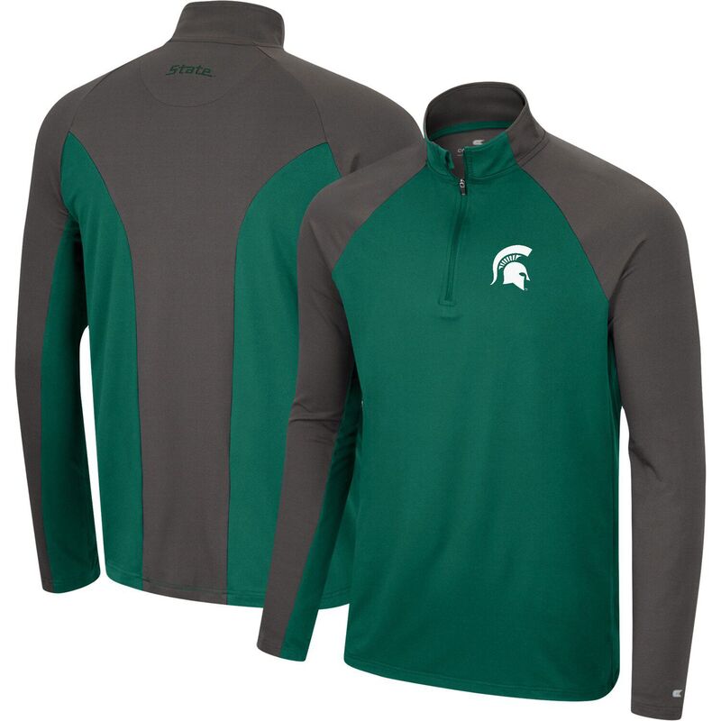 コロシアム メンズ アウター ジャケット・ブルゾン シャツ Men's Colosseum Green/Charcoal Michigan State Spartans Two Yutes Raglan Quarter-Zip Windshirt Msu Green グリーン