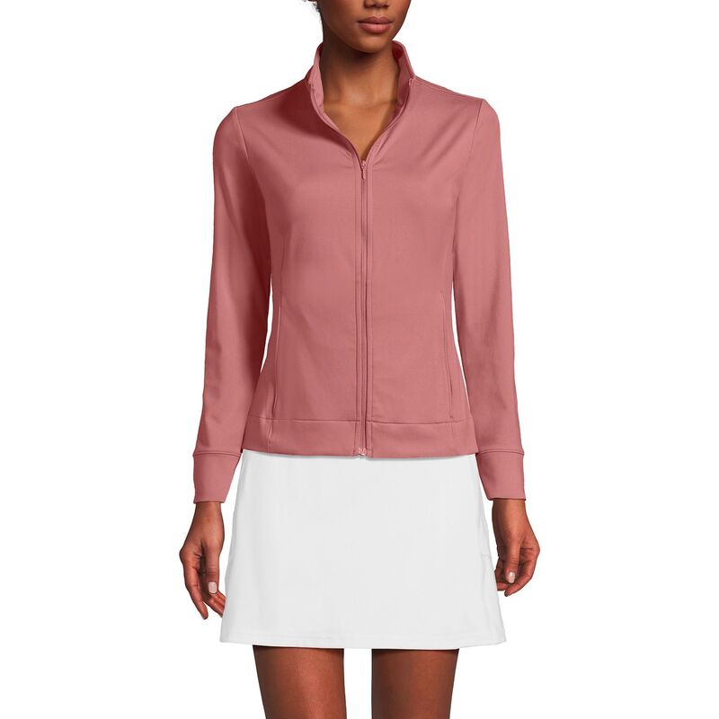 ランズエンド レディース トップス Tシャツ ジャケット Women's Lands' End Long Sleeve High Impact Front Zip Jacket Dark Rose Clay