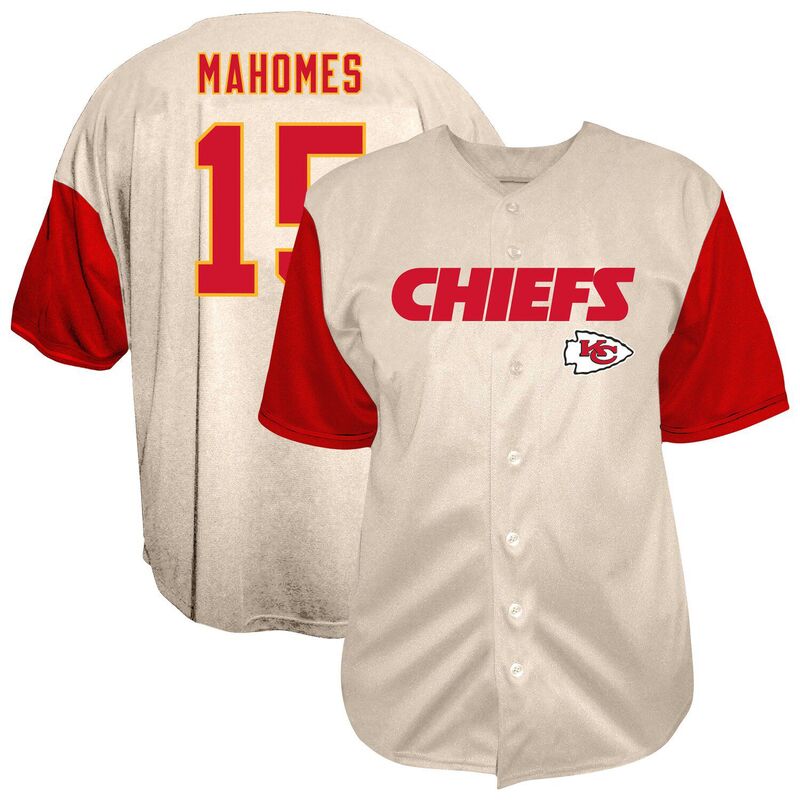 ファナティクス メンズ トップス Tシャツ トール Men's Fanatics Patrick Mahomes Cream Kansas City Chiefs Big & Tall Baseball Button-Up Shirt Chf Beige ベージュ|ReVida 店