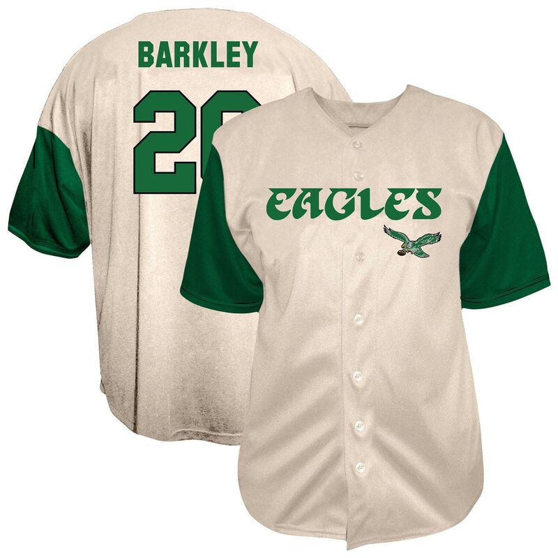 ファナティクス メンズ トップス Tシャツ トール Men's Fanaticsaquon Barkley Cream Philadelphia Eagles Big & Tall Baseball Button-Up Shirt Eag Beige ベージュ