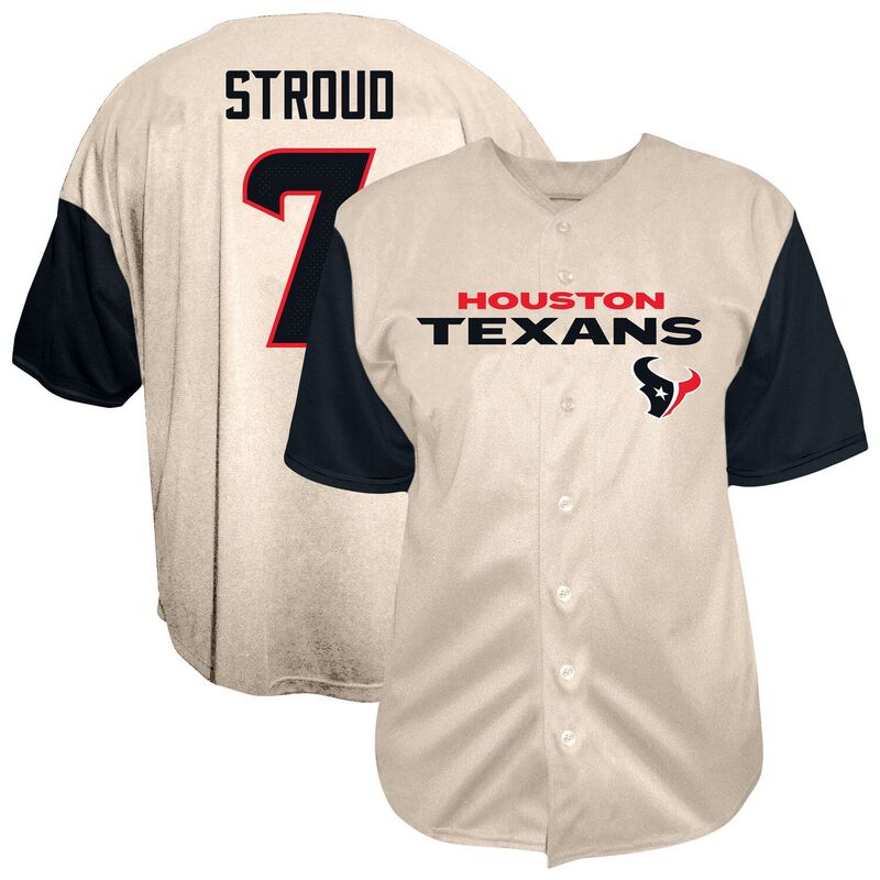 ファナティクス メンズ トップス Tシャツ トール Men's Fanatics C.J. Stroud Cream Houston Texans Big & Tall Baseball Button-Up Shirtxs Beige ベージュ
