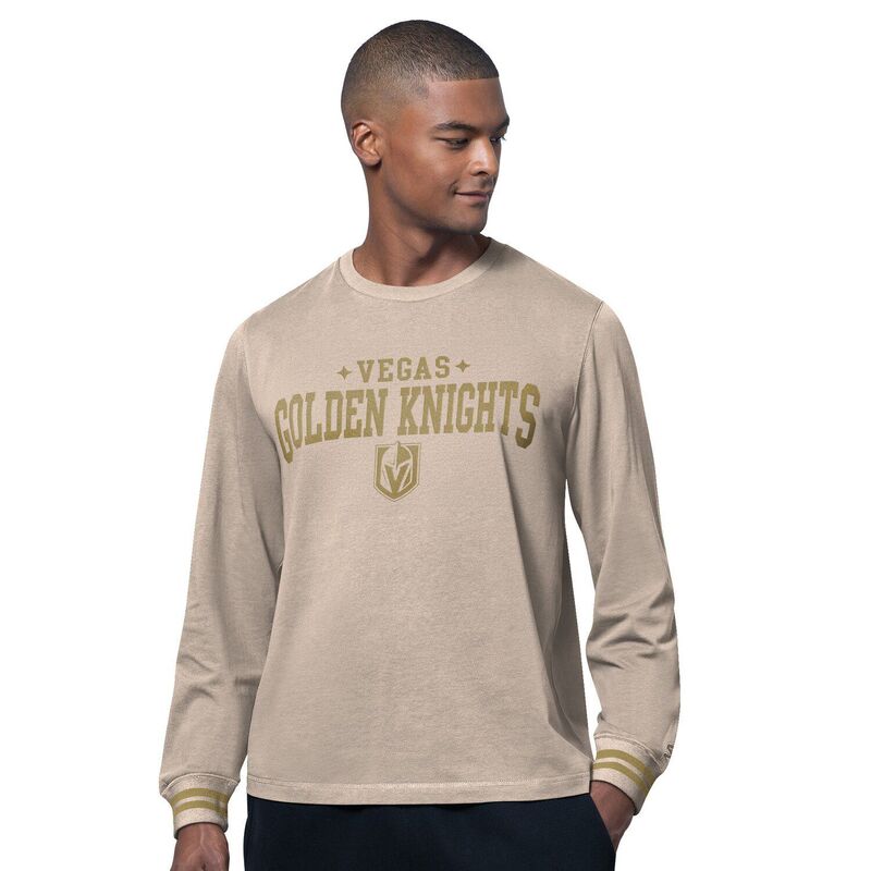 クランク メンズ トップス ティーシャツ Men\u0027starter Tan Vegas Golden Knights Field Long Sleeve T-Shirt Lvk Multi マルチ色合い Tシャツ・カットソー-トップス-メンズファッション