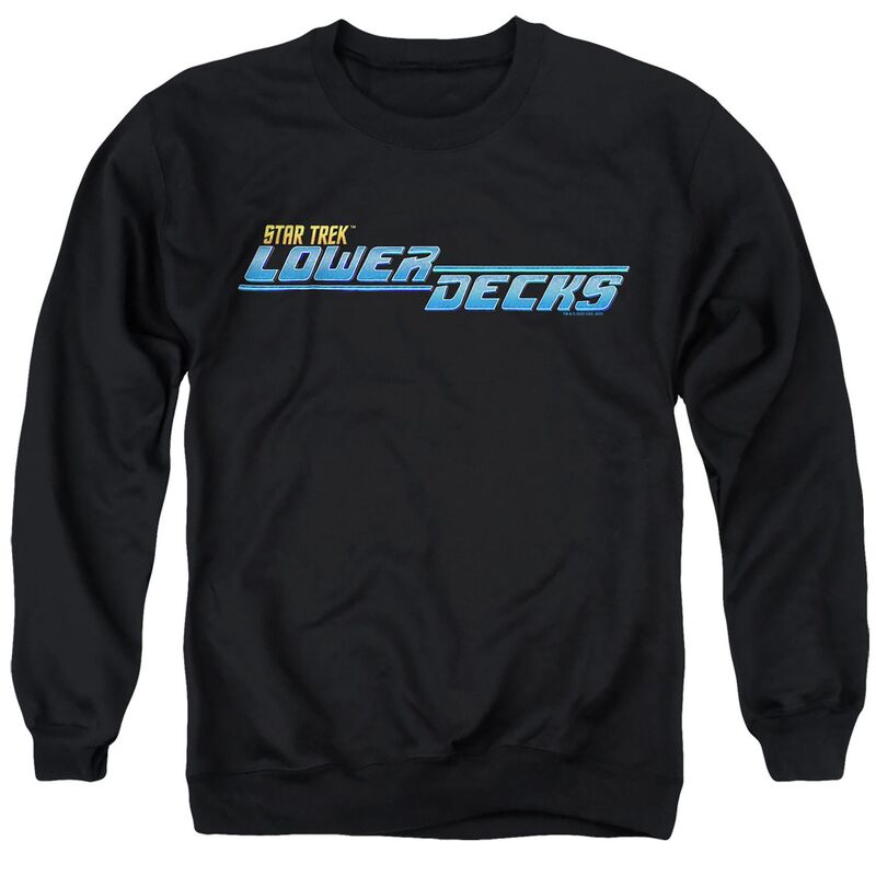 アニメキャラクター メンズ トップス Tシャツ スウェット ロゴ グラフィック Licensed Character Men'star Trek Lower Decks Logo Graphic Sweatshirt Black ブラック｜ReVida 店