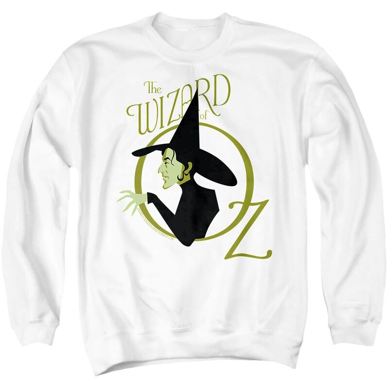アニメ文字記号 メンズ トップス ティーシャツ 流汗 グラフィック Licensed Character Men\u0027s Wizard Of Oz Graphic Sweatshirt With Witch Design White 白いこと Tシャツ・カットソー-トップス-メンズファッション