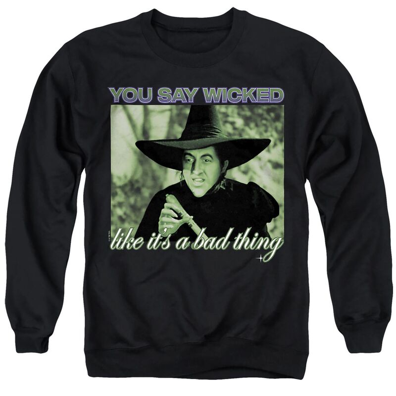 アニメ文字記号 メンズ トップス ティーシャツ 流汗 グラフィック Licensed Character Men\u0027s The Wizard Of Oz Wicked Witch Graphic Sweatshirt Black 黒いこと トップス-メンズファッション-Tシャツ・カットソー