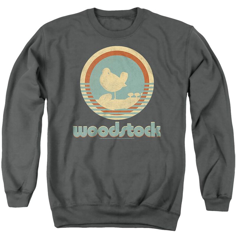 アニメ文字記号 メンズ トップス ティーシャツ 流汗 グラフィック Licensed Character Men\u0027s Woodstock Bird Circle Graphic Sweatshirt Charcoal 暗灰色 トップス-メンズファッション-Tシャツ・カットソー