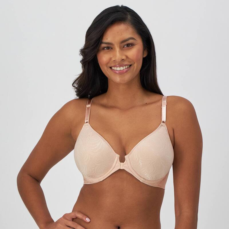 バリ レディース アンダーウェア ブラジャー Bali Comfort Revolution Full-Figure Front-Closure Shaping Underwire Bra DF3P66 Sandshell｜ReVida 店
