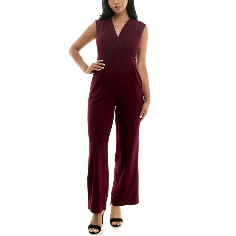 ニナレオナルド レディース トップス ワンピース ジャンプスーツ Women's Nina Leonard Surplice Jumpsuit Deep Wine ワイン