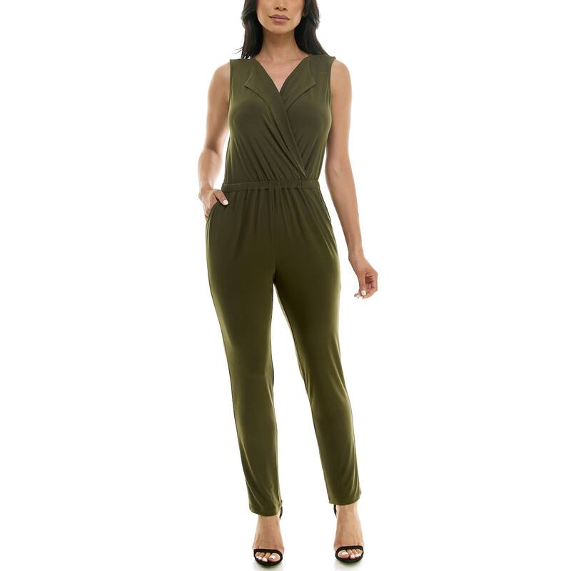 ニナレオナルド レディース トップス ワンピース ジャンプスーツ Women\'s Nina Leonard Collared Jumpsuit Dark Olive オリーブ|ReVida 店
