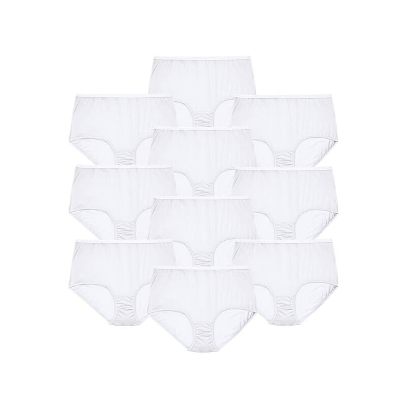 コンフォート チョイス レディース アンダーウェア パンツ プラスサイズ コットン Comfort Choice Plusize Full Coverage Cotton Brief 10-Pack White Pack ホワイト 10,991円