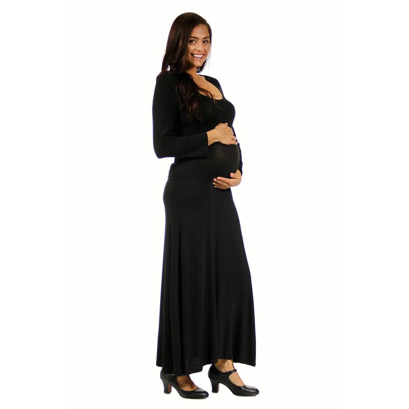 24 セブンコンフォート レディース トップス ワンピース マタニティ マキシ Maternity 24Seven Comfort Apparelong Sleeve Maxi Dress Black ブラック|ReVida 店