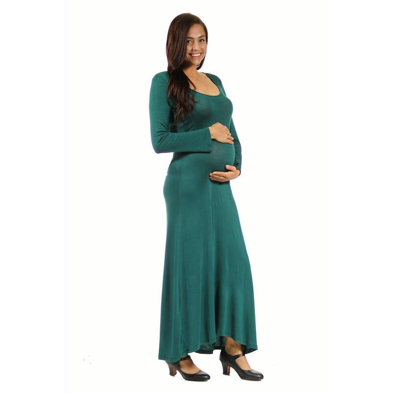 24 セブンコンフォート レディース トップス ワンピース マタニティ マキシ Maternity 24Seven Comfort Apparelong Sleeve Maxi Dress Green グリーン