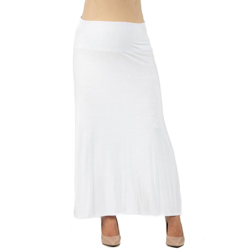 24 セブンコンフォート レディース ボトムスカート マタニティ マキシ Maternity 24Seven Comfort Apparelastic Waist Maxi Skirt White ホワイト