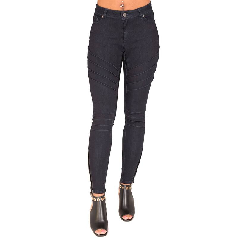 ポエティック ジャスティス レディース ボトムス デニムパンツ ジーンズ Poetic Justice Curvy Fit Marley Moto Skinny Jeans Indigo Rinse インディゴ