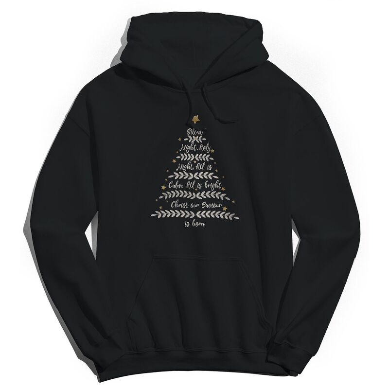 アニメキャラクター メンズ トップス Tシャツ パーカー Licensed Character Men'silent Night Word Tree Hoodie Black ブラック