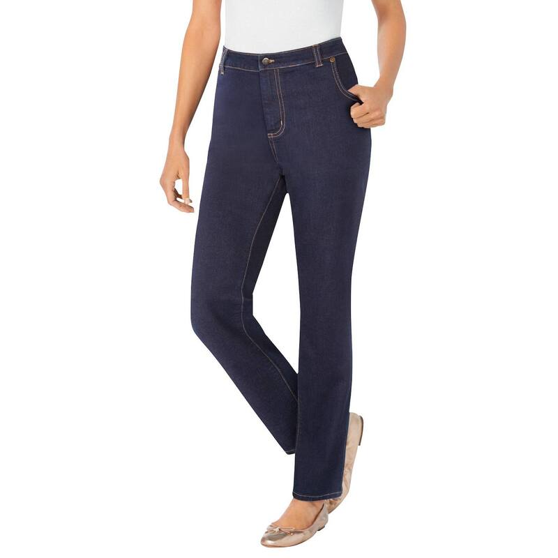 ウーマン ウィズイン レディース ボトムス デニムパンツ プラスサイズ トール ジーンズ Woman Within Plusize Tall Straight-Leg Stretch Denim Five-Pocket Jeans Indigo インディゴ