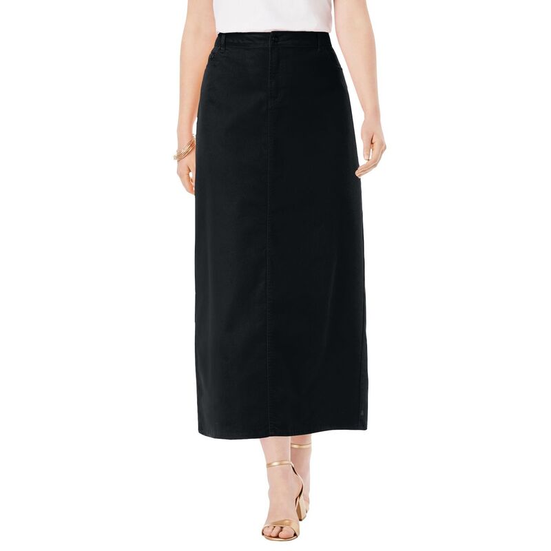 ジェシカロンドン レディース ボトムスカート プラスサイズ ミディ デニム Jessica London Women's Plusize True Fit Stretch Denimidi Skirt Black ブラック 12,464円