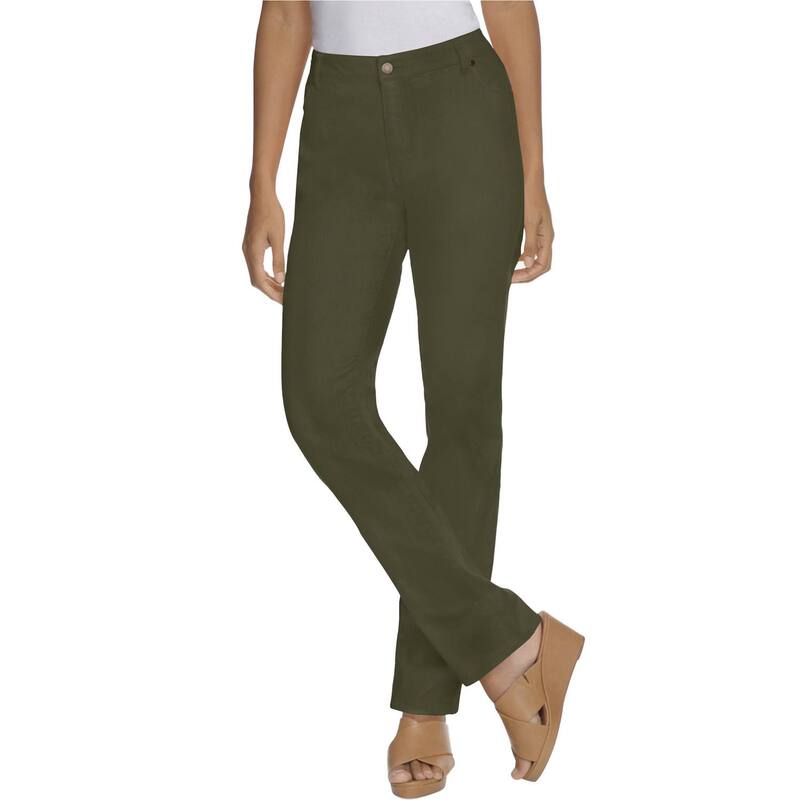 ジェシカロンドン レディース ボトムス デニムパンツ ストレート プラスサイズ プチ Jessica London Women's Plusize Petite True Fit Stretch Denim Straight Leg Jean Dark Olive Green グリーン 14,985円
