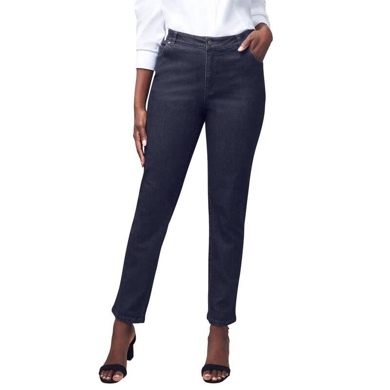 ジェシカロンドン レディース ボトムス デニムパンツ ストレート プラスサイズ プチ Jessica London Women's Plusize Petite True Fit Stretch Denim Straight Leg Jean Indigo インディゴ
