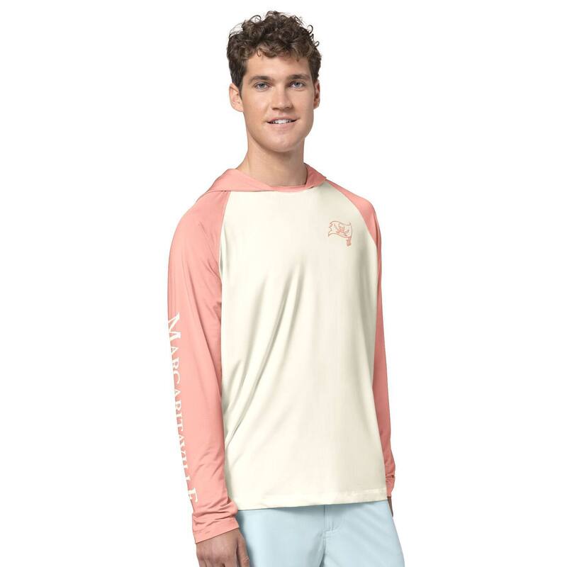 マルガリータビル メンズ トップス プルオーバー 長袖 パーカー \u0026#34;Men\u0027s Margaritaville Cream/Amber Tampa Bay Buccaneersand Sea Sunsets Long-Sleeve Rashguard Hoodie Pullover\u0026#34; Buc Beige ベージュ