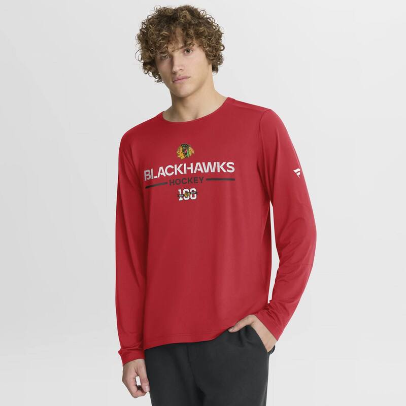 ファナティクス メンズ トップス プルオーバー Men\u0027s Fanatics Red Chicago Blackhawks Authentic Pro Centennial Rink Tech Long Sleeve T-Shirt Hwk Red 赤いこと