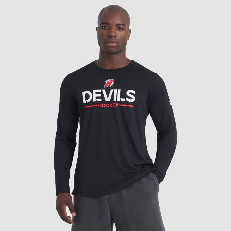 ファナティクス メンズ トップス Tシャツ ジャージー Men's Fanatics Black New Jersey Devils Authentic Pro Rink Tech Long Sleeve T-Shirt Nhl Black ブラック