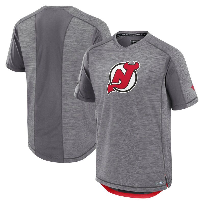 ファナティクス メンズ トップス プルオーバー プルオーバー Men\u0027s Fanatics Heather Gray New Jersey Devils Authentic Pro Rink Performance T-Shirt Nhl Grey 薄墨色