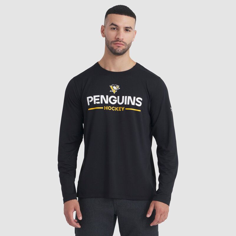 ファナティクス メンズ トップス プルオーバー Men\u0027s Fanatics Black Pittsburgh Penguins Authentic Pro Rink Tech Long Sleeve T-Shirt Png Black 黒いこと