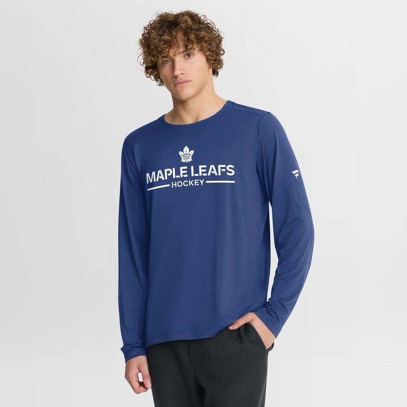 ファナティクス メンズ トップス Tシャツ Men's Fanatics Blue Toronto Mapleafs Authentic Pro Rink Tech Long Sleeve T-Shirt Mpl Blue ブルー