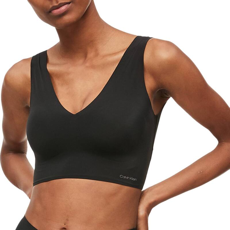 カルバンクライン レディース アンダー御召しもの ブラ V素っ首 Calvin Kleinvisibles Comfort Lightly Lined V-Neck Bralette QF4708 Black 黒いこと
