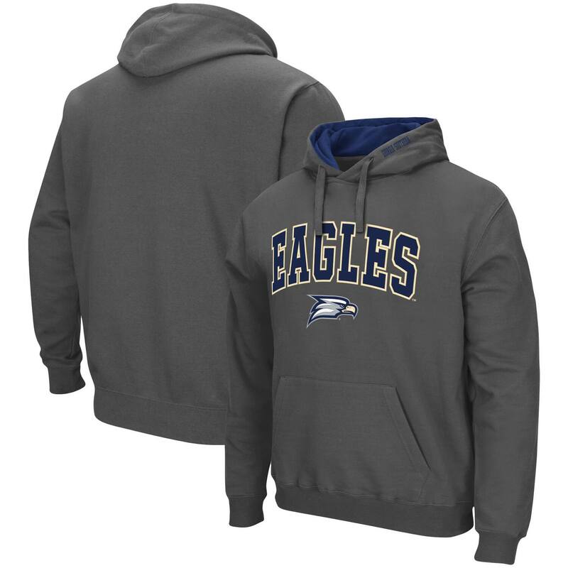 コロシアム メンズ トップス Tシャツ ロゴ パーカー Men's Colosseum Charcoal Georgia Southern Eagles Arch and Logo Pullover Hoodie Gsu Charco チャコール