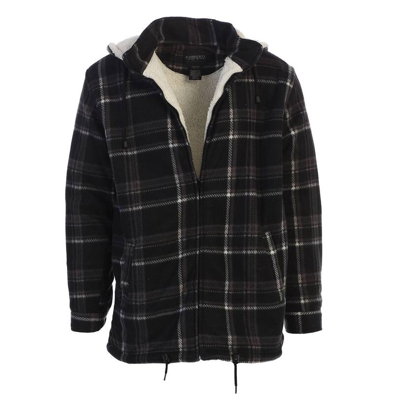 ジョベルティ メンズ アウター ニット・セーター ジャケット Gioberti Men'sherpa Lined Flannel Jacket With Removable Hood Charcoal Checkered チャコール