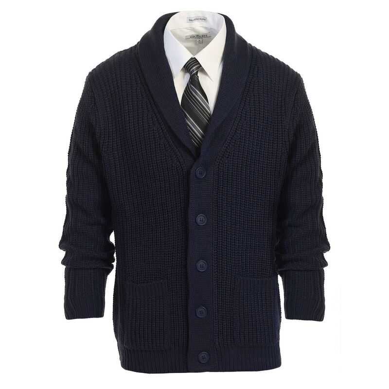 ジョベルティ メンズ アウター 編み物・スウェーター レギュラー嵌まる ジレー Gioberti Men\u0027s Heavy Weight Shawl Collar Knitted Regular Fit Long Sleeve Cardiganavy 米国海軍 メンズファッション-ニット・セーター