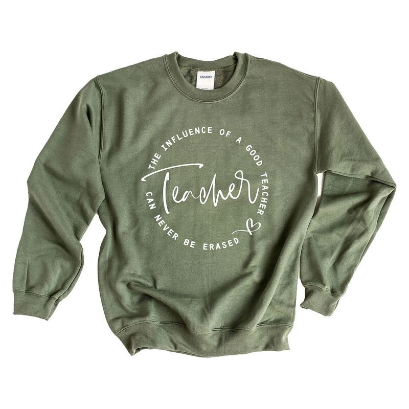 Simply Sage Market レディース トップス Tシャツ スウェット Simply Sage Markethe Influence Of A Good Teacher Circle Sweatshirt Military｜ReVida 店