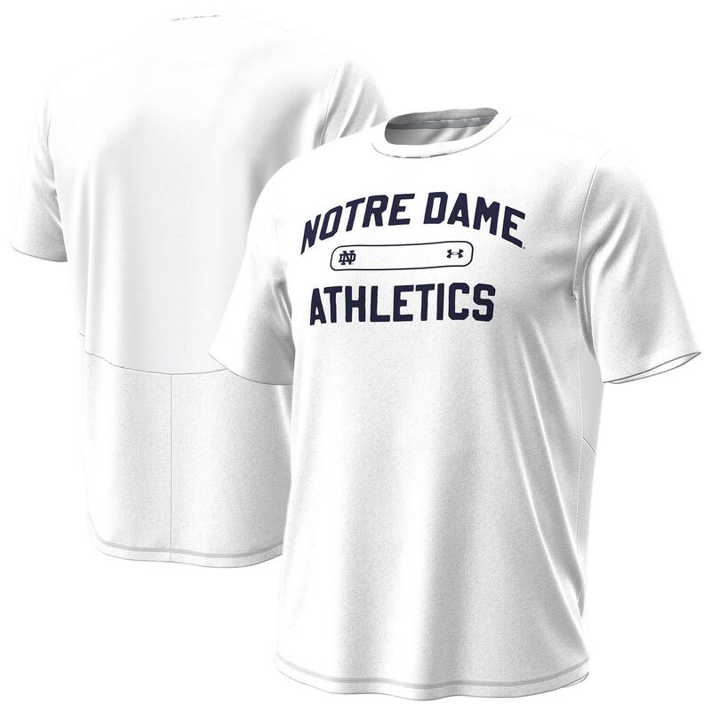 アンダーアーマー メンズ トップス Tシャツ Men's Under Armour White Notre Dame Fighting Irish Sideline Knockout-Shirt Ntd White ホワイト|ReVida 店