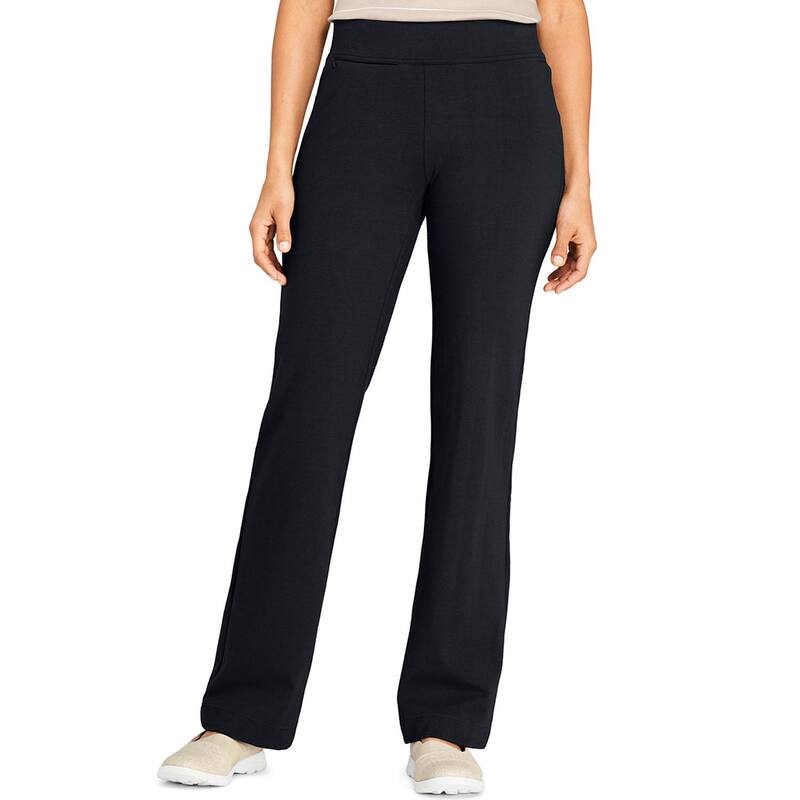 ランズエンド レディース ボトムス カジュアルパンツ プチ Petite Lands' End Starfish Straight-Leg Pull-On Pants Black ブラック