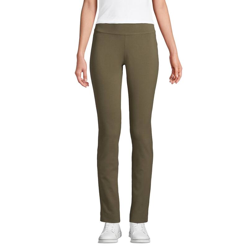 ランズエンド レディース ボトムス カジュアルパンツ プチ Petite Lands' End Starfish Slim Cut Pull-On Pants Forest Moss フォレスト|ReVida 店