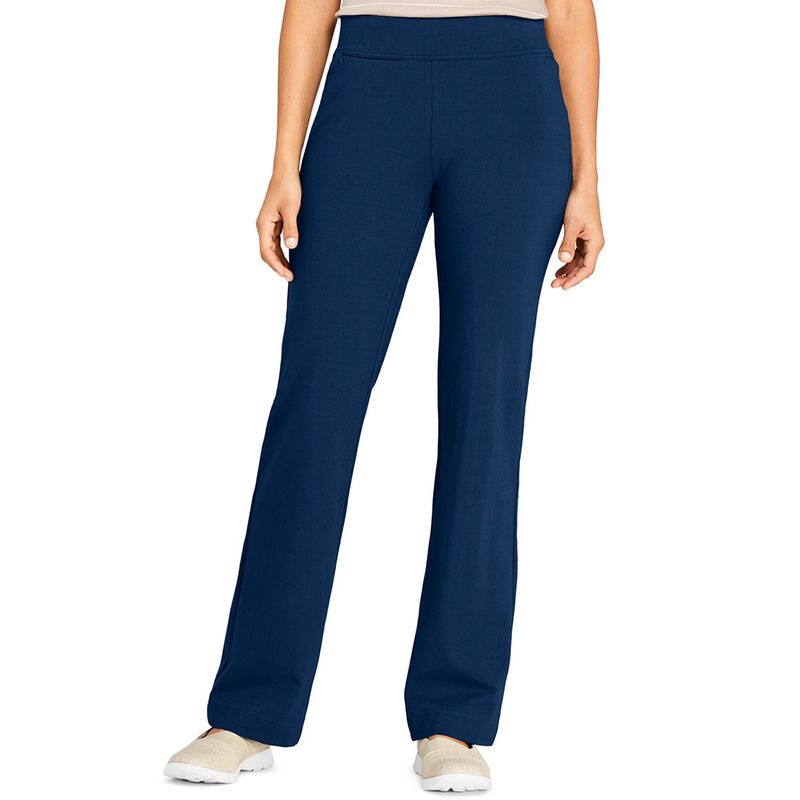 ランズエンド レディース ボトムス カジュアルパンツ プラスサイズ Plusize Lands' End Starfish Pull-On Straight-Leg Pants Deep Sea Navy ネイビー