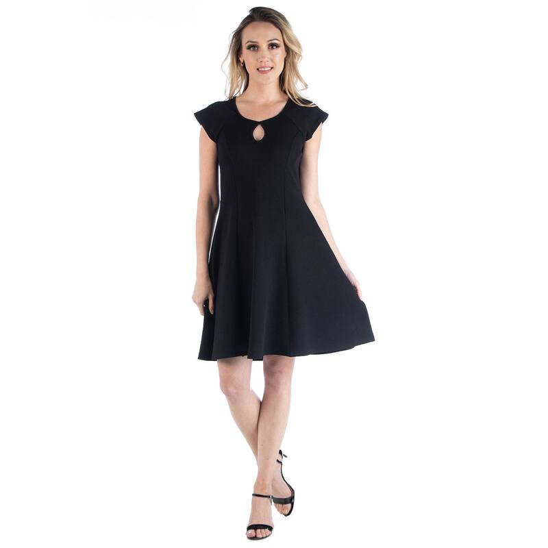 24 セブンコンフォート レディース トップス ワンピース A ライン Women 24seven Comfort Apparel Scoopneckeyhole A-Line Dress Black ブラック