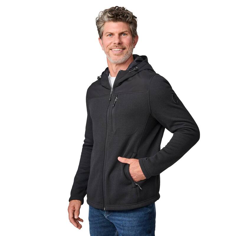 フリー カントリー メンズ アウター ジャケット・ブルゾン フリース Free Country Men's Cable Fleece Brisk Jacket Black ブラック