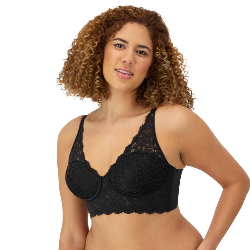 メイデンフォーム レディース アンダー御召しもの ブラ スピード競技 Maidenform Lightly Lined Convertible Lace Bralette DM1188 Black 黒いこと