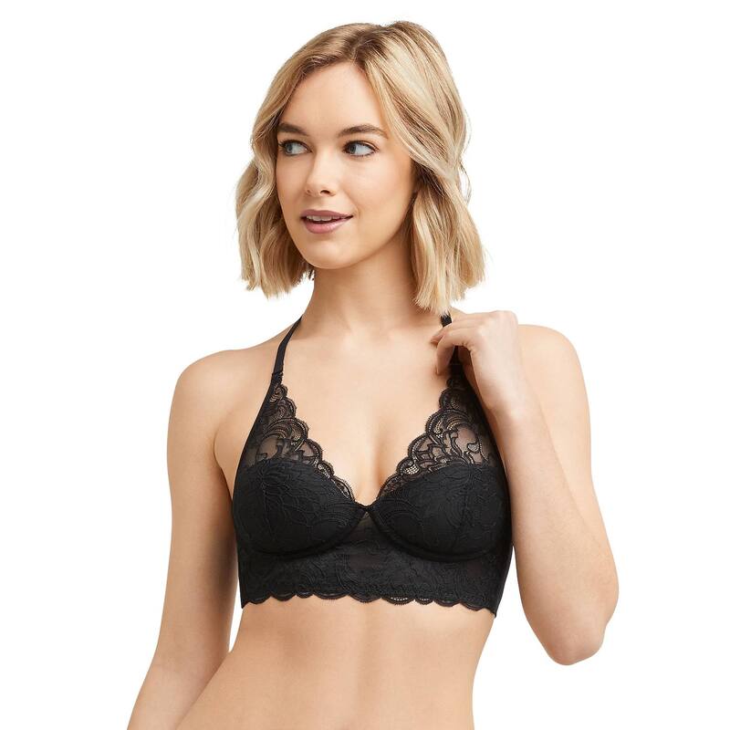 メイデンフォーム レディース アンダー御召しもの ブラ スピード競技 Maidenform Lightly Lined Convertible Lace Bralette DM1188 Black Bloom Lace 黒いこと