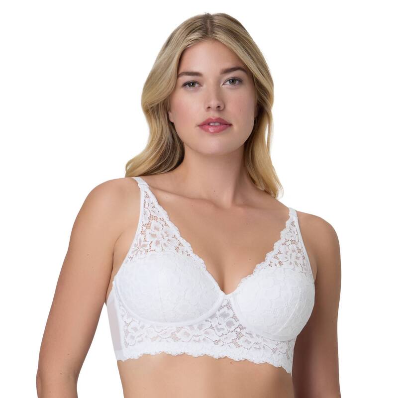 メイデンフォーム レディース アンダー御召しもの ブラ スピード競技 Maidenform Lightly Lined Convertible Lace Bralette DM1188 White 白いこと